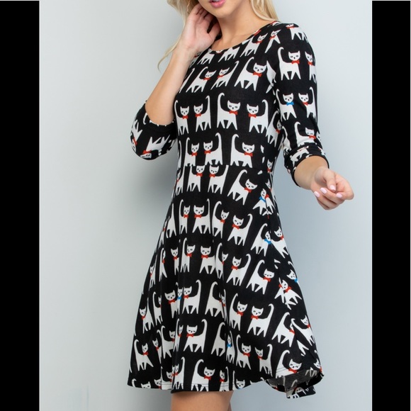 Cat Print Dress - Picture 5 of 7